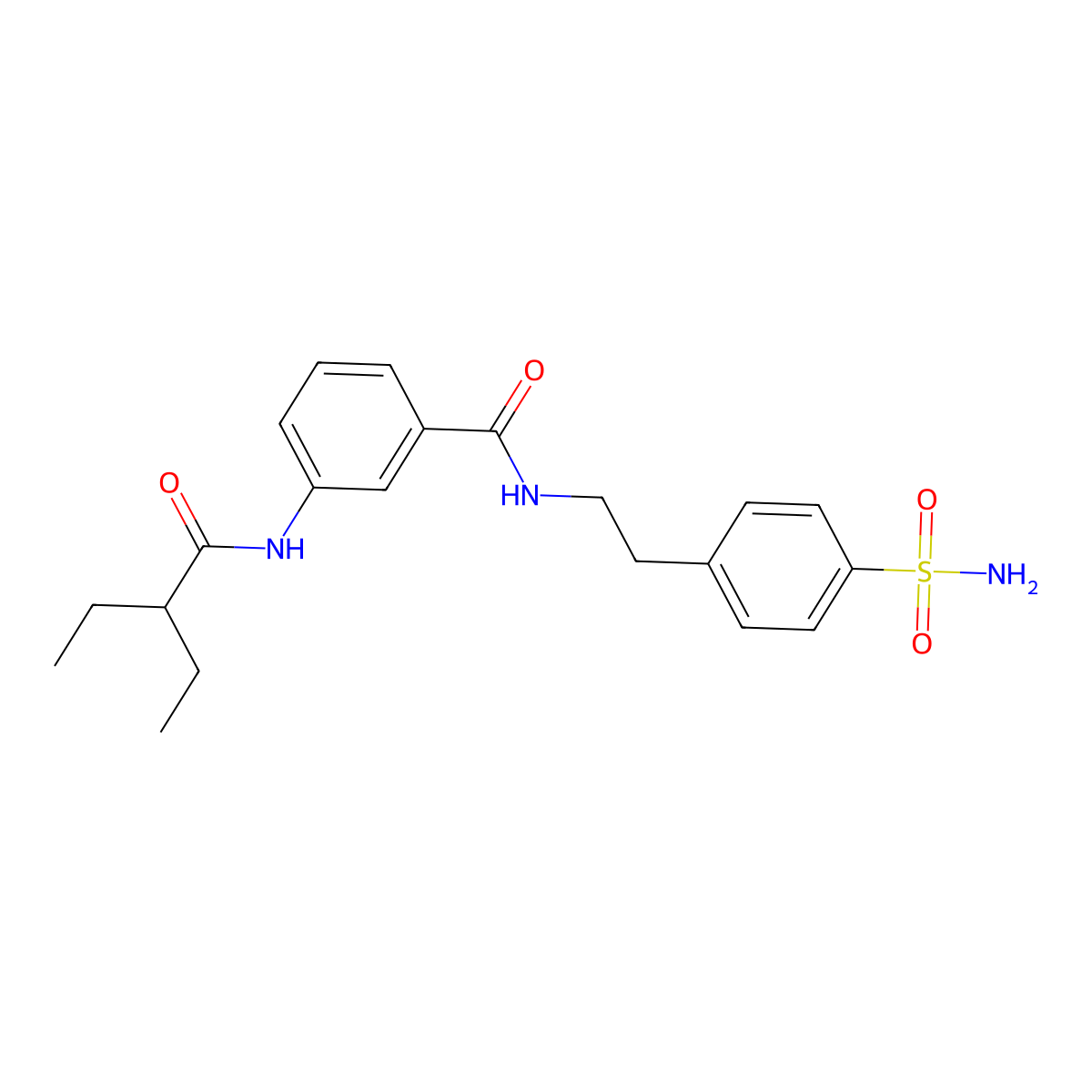 3-(2-ethylbutanoylamino)-N-[2-(4-sulfamoylphenyl)ethyl]benzamide molecular structure, CAS 710987-31-8