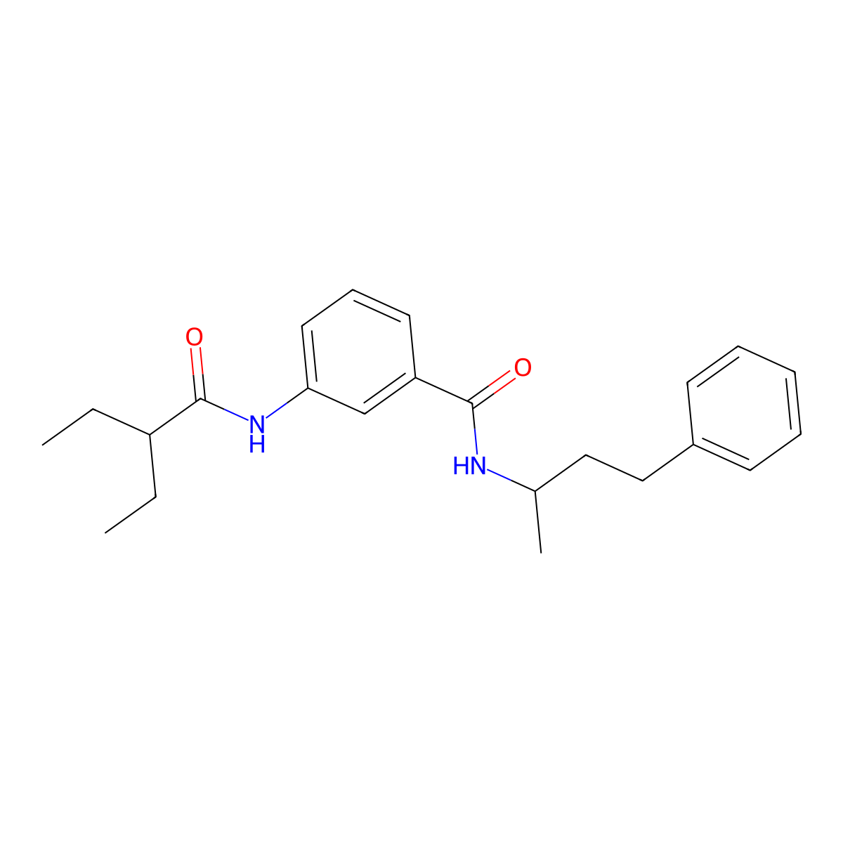 3-(2-ethylbutanoylamino)-N-(4-phenylbutan-2-yl)benzamide molecular structure, CAS 710987-35-2