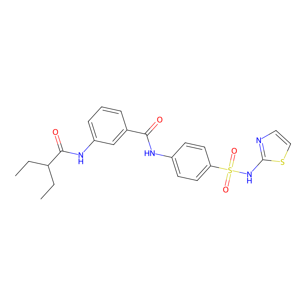 3-(2-ethylbutanoylamino)-N-[4-(1,3-thiazol-2-ylsulfamoyl)phenyl]benzamide molecular structure, CAS 710987-38-5