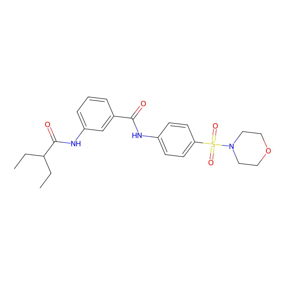 3-(2-ethylbutanoylamino)-N-(4-morpholin-4-ylsulfonylphenyl)benzamide molecular structure, CAS 710987-41-0