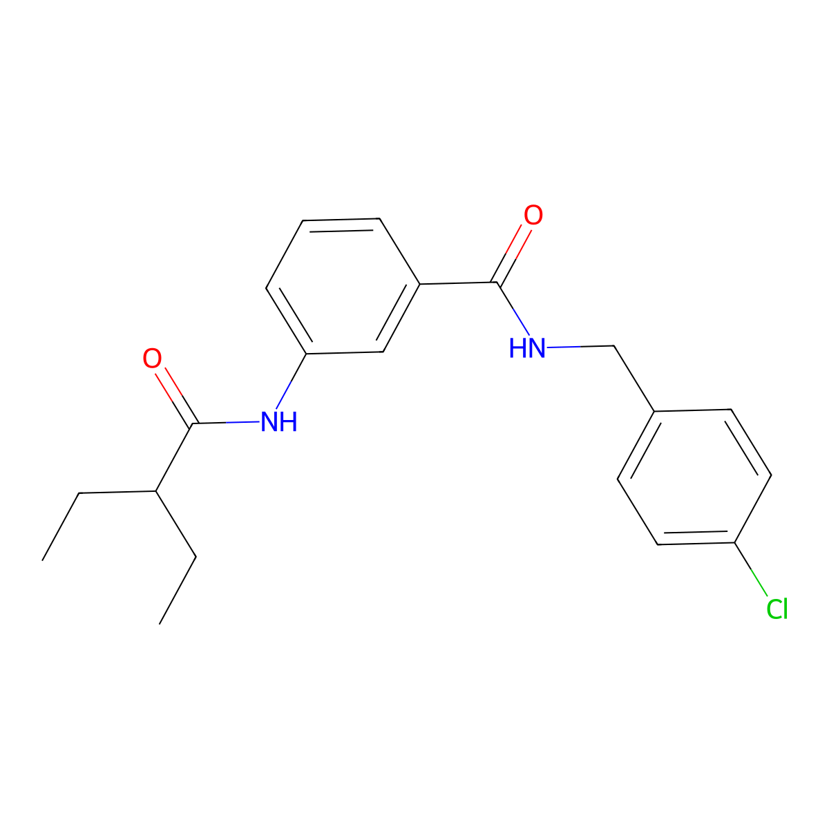 N-[(4-chlorophenyl)methyl]-3-(2-ethylbutanoylamino)benzamide molecular structure, CAS 710987-44-3
