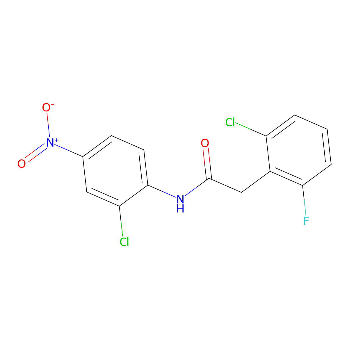 2-(2-chloro-6-fluorophenyl)-N-(2-chloro-4-nitrophenyl)acetamide molecular structure, CAS 710987-47-6
