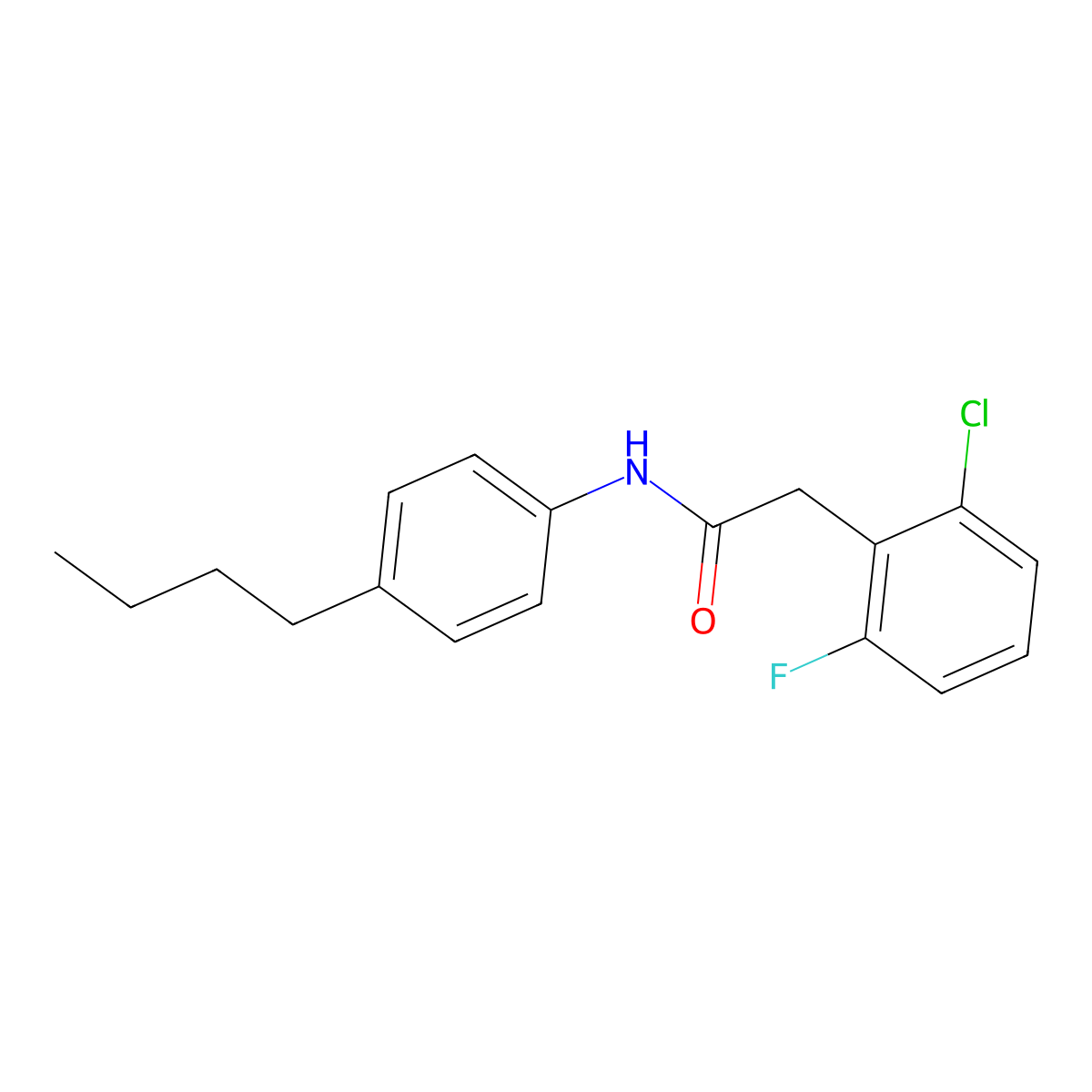 N-(4-butylphenyl)-2-(2-chloro-6-fluorophenyl)acetamide molecular structure, CAS 710987-52-3