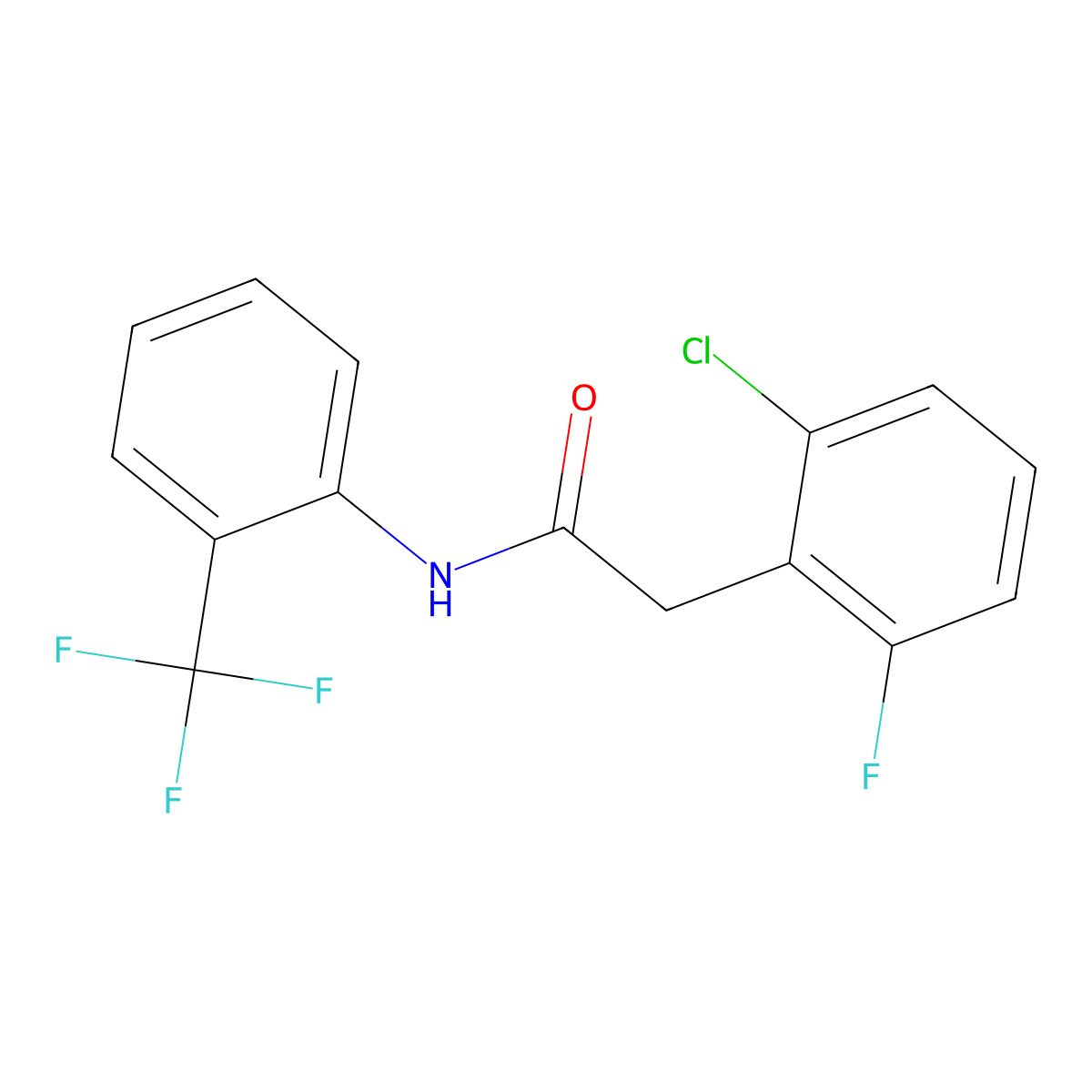 2-(2-chloro-6-fluorophenyl)-N-[2-(trifluoromethyl)phenyl]acetamide molecular structure, CAS 710987-55-6