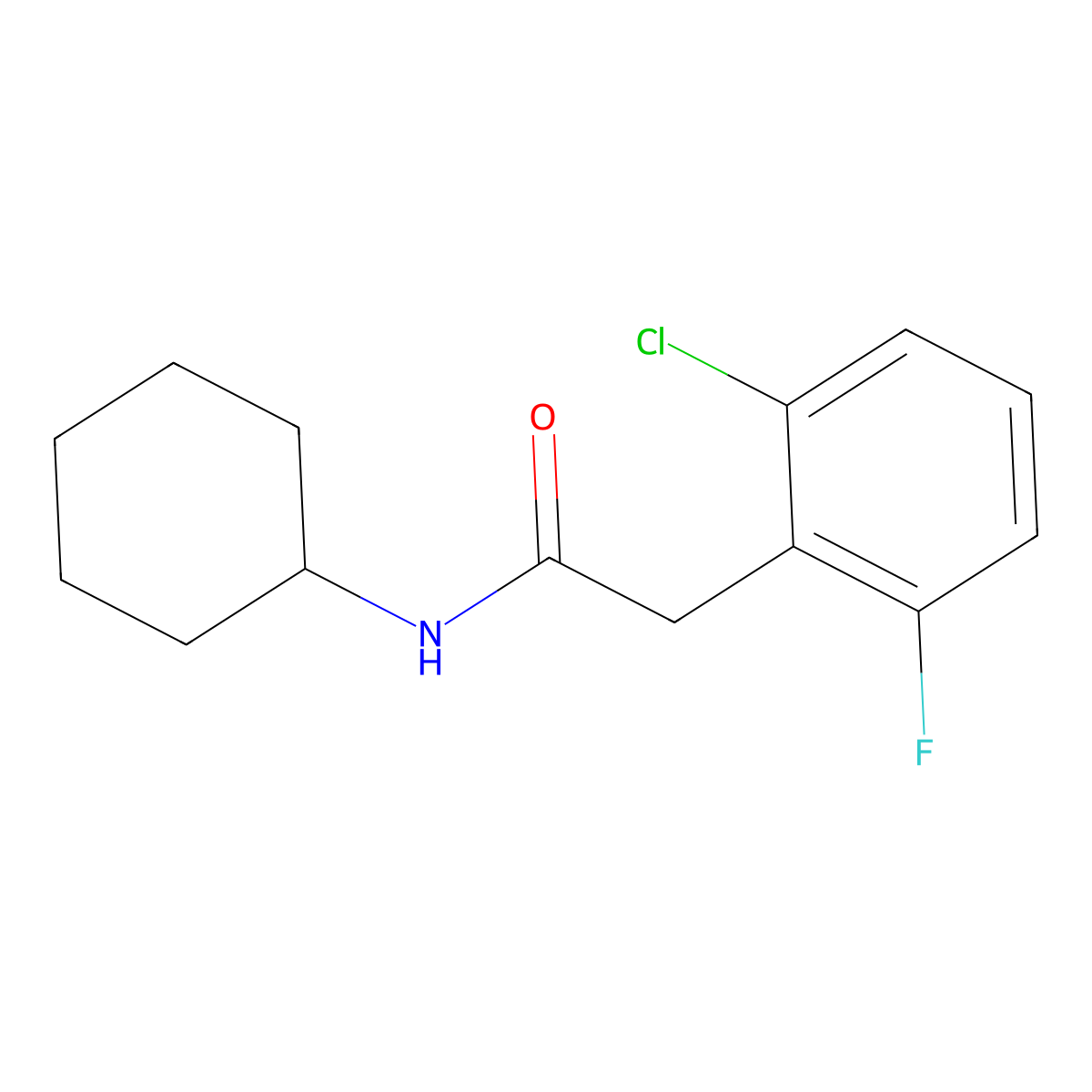 2-(2-chloro-6-fluorophenyl)-N-cyclohexylacetamide molecular structure, CAS 710987-58-9