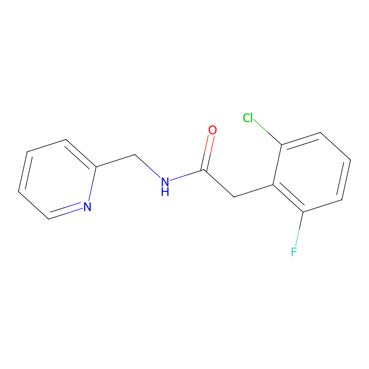 2-(2-chloro-6-fluorophenyl)-N-(pyridin-2-ylmethyl)acetamide molecular structure, CAS 710987-61-4
