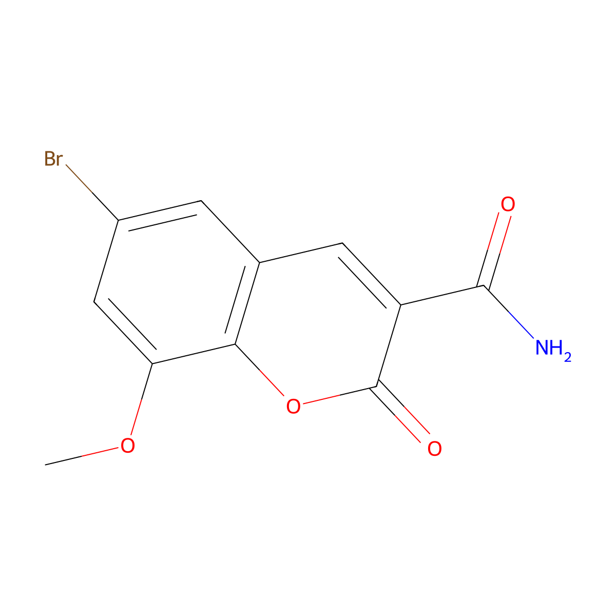 6-bromo-8-methoxy-2-oxo-2H-chromene-3-carboxamide molecular structure, CAS 710987-62-5