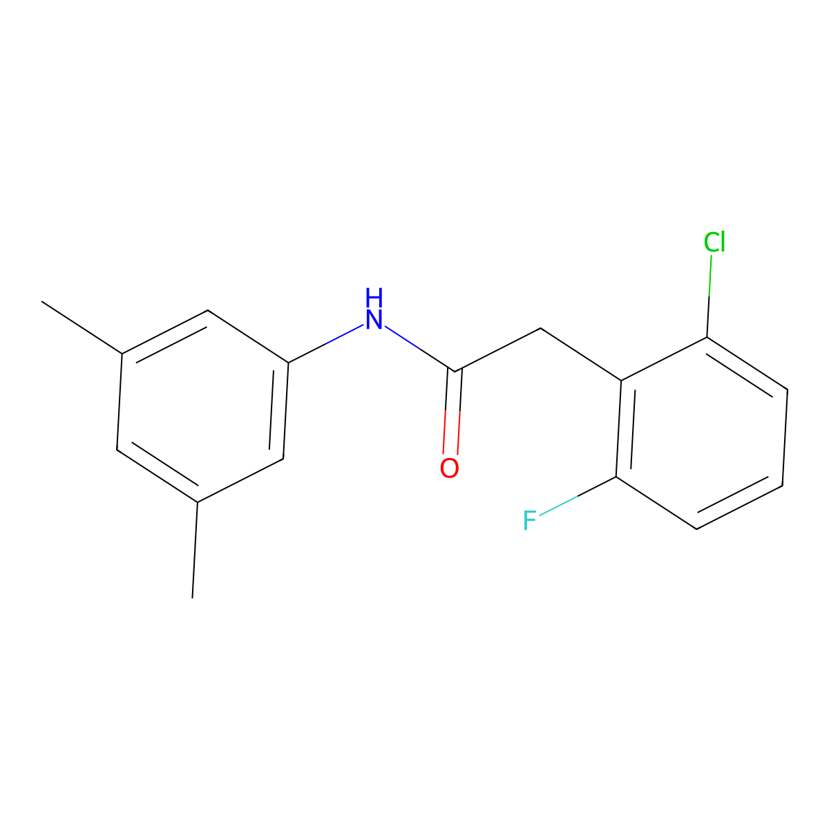 2-(2-chloro-6-fluorophenyl)-N-(3,5-dimethylphenyl)acetamide molecular structure, CAS 710987-64-7