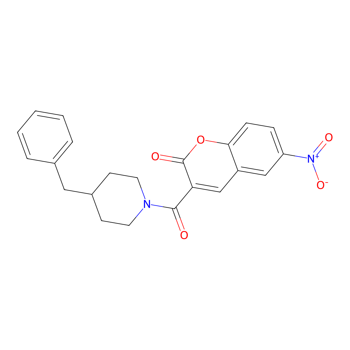 3-(4-benzylpiperidine-1-carbonyl)-6-nitro-2H-chromen-2-one molecular structure, CAS 710987-65-8