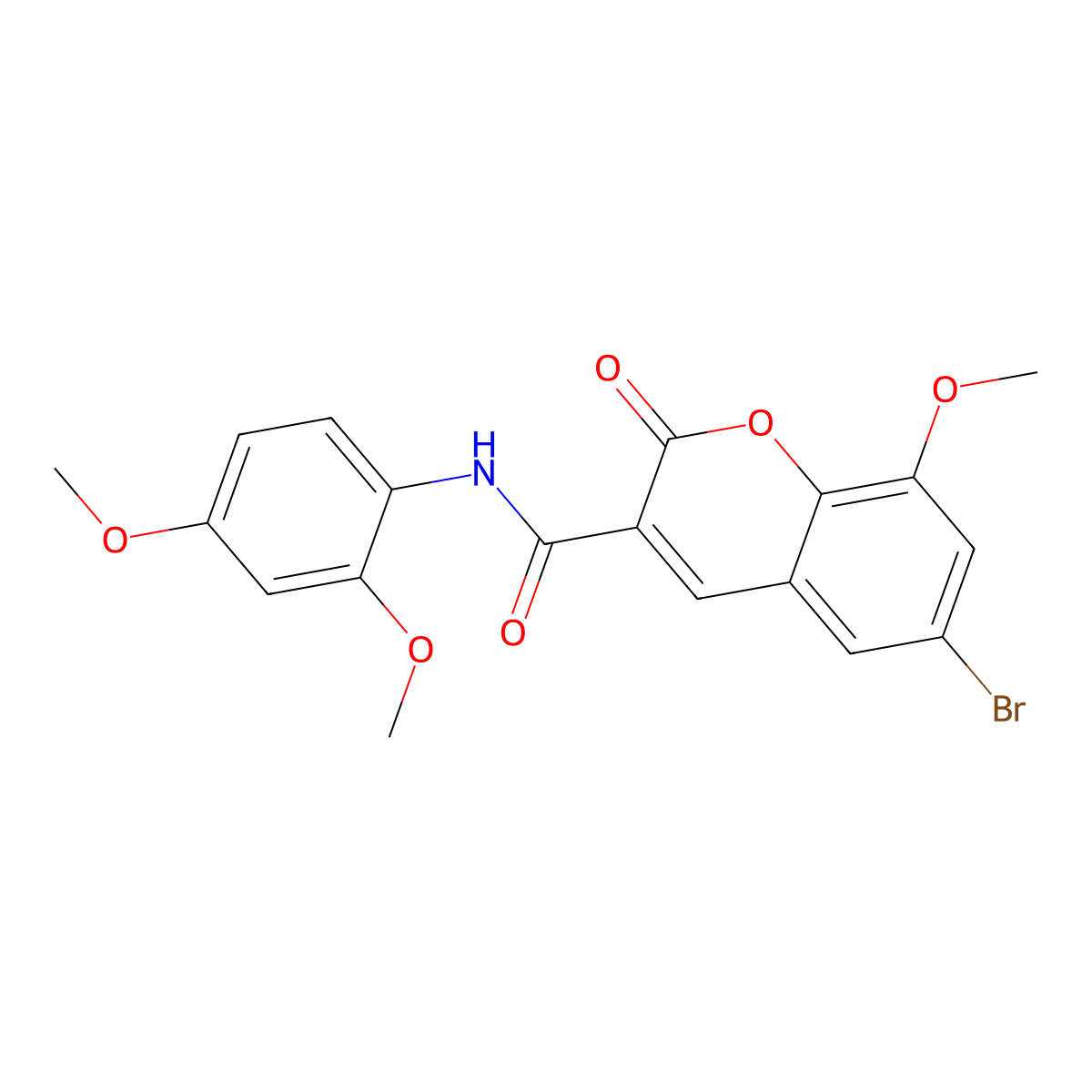 6-bromo-N-(2,4-dimethoxyphenyl)-8-methoxy-2-oxo-2H-chromene-3-carboxamide molecular structure, CAS 710987-71-6