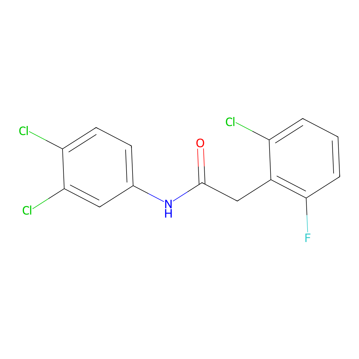 2-(2-chloro-6-fluorophenyl)-N-(3,4-dichlorophenyl)acetamide molecular structure, CAS 710987-73-8