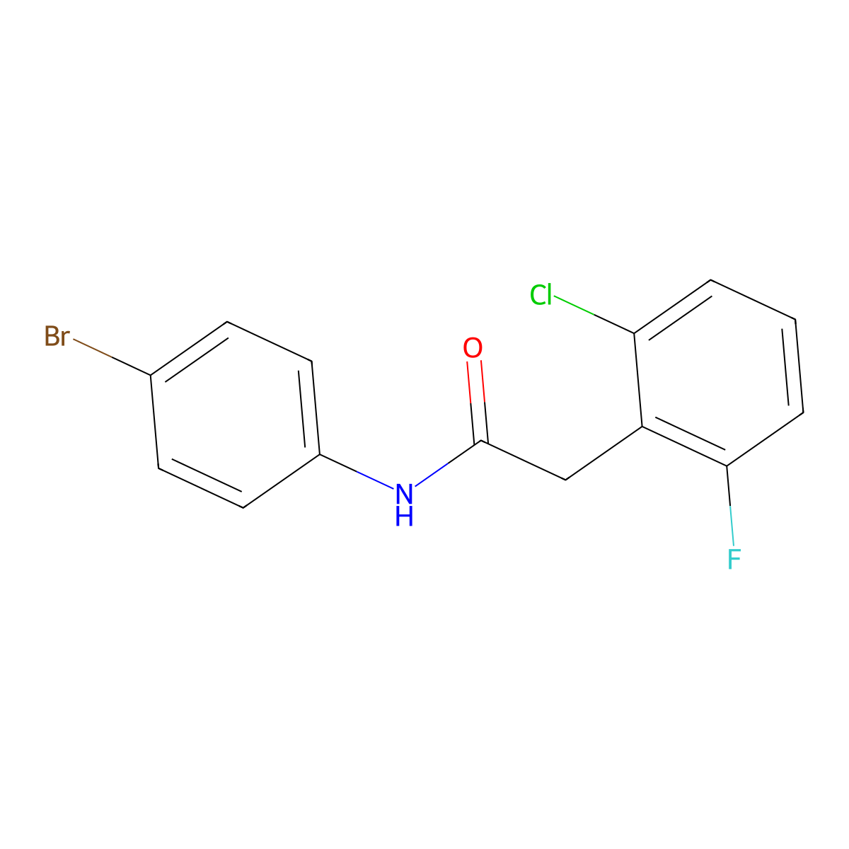 N-(4-bromophenyl)-2-(2-chloro-6-fluorophenyl)acetamide molecular structure, CAS 710987-77-2