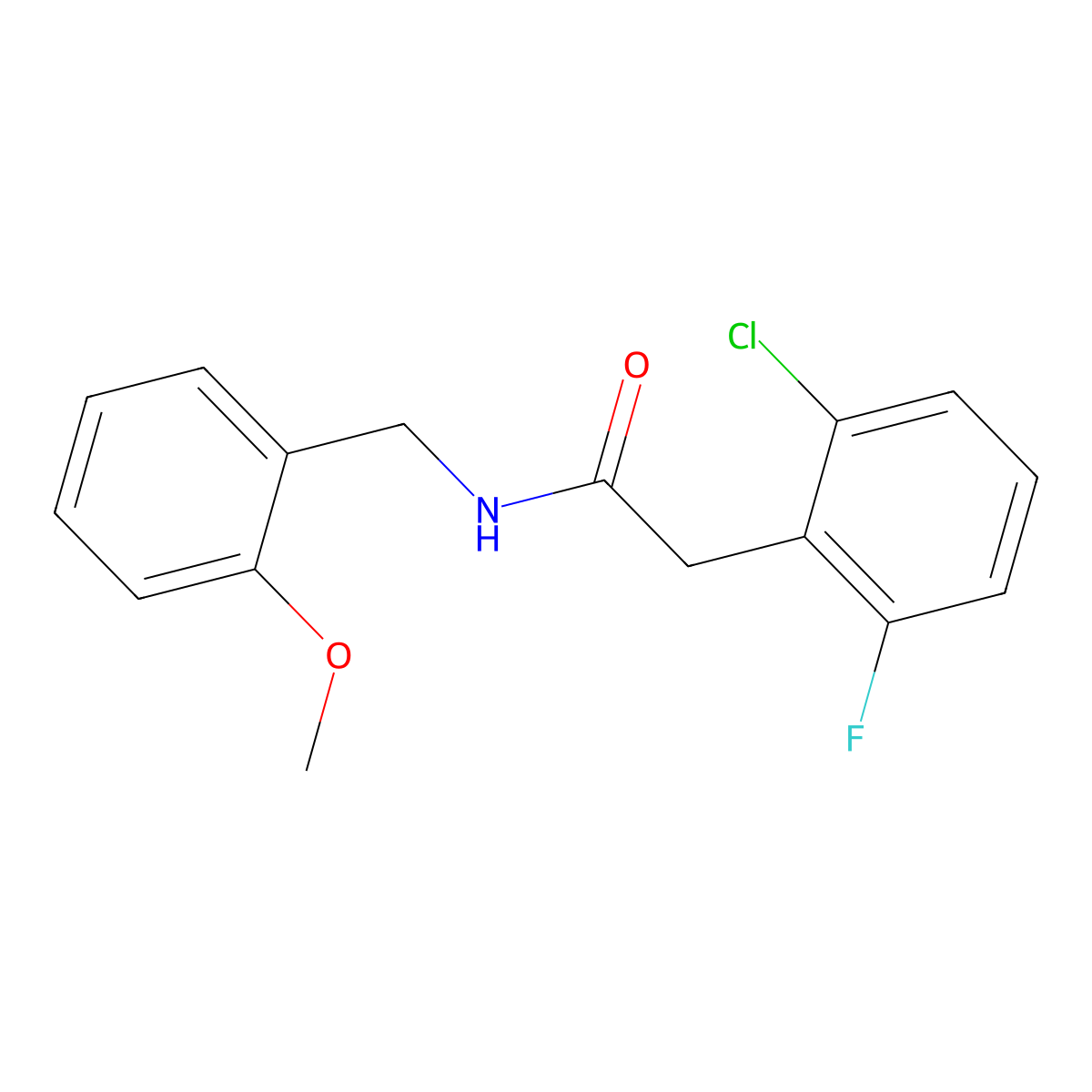 2-(2-chloro-6-fluorophenyl)-N-[(2-methoxyphenyl)methyl]acetamide molecular structure, CAS 710987-83-0