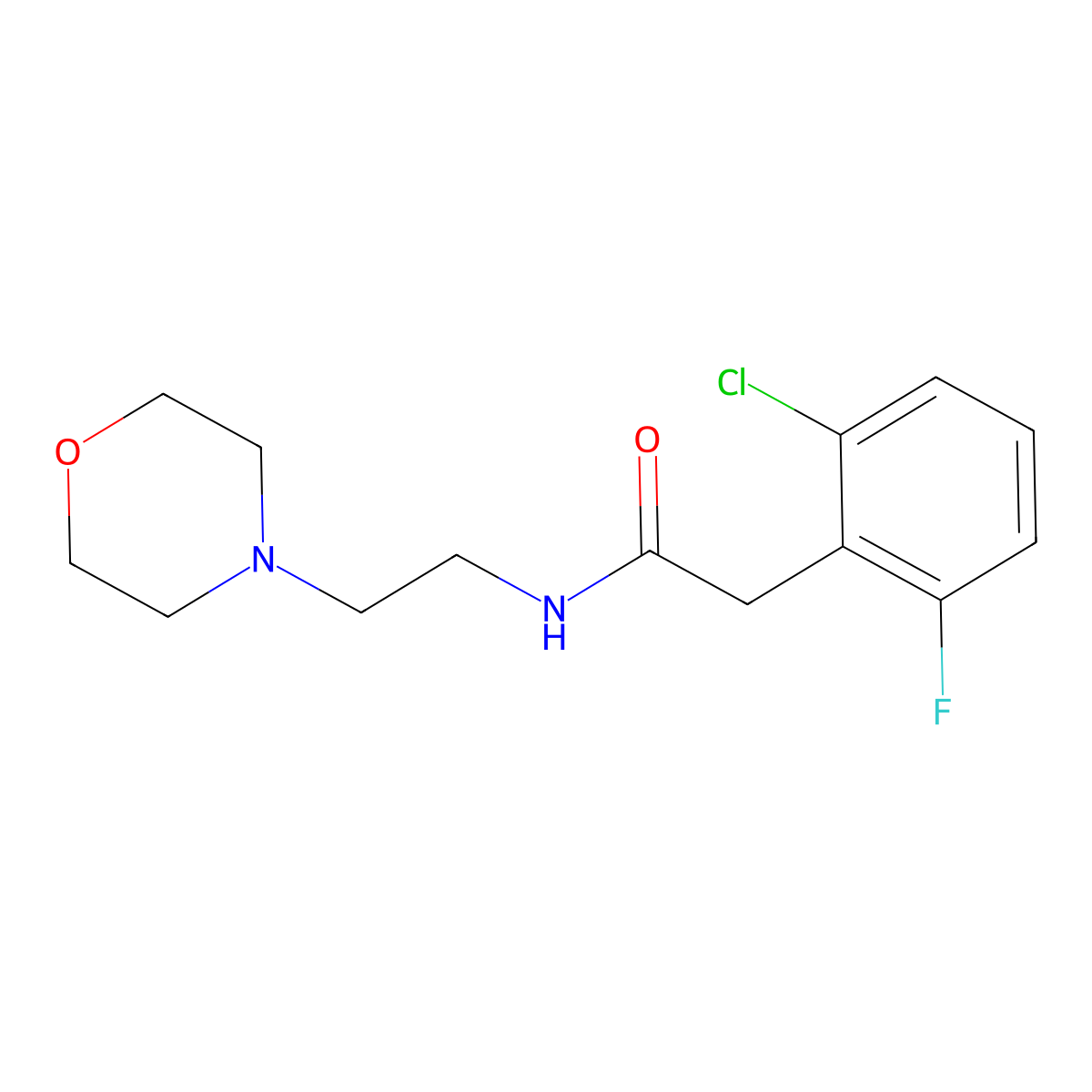 2-(2-chloro-6-fluorophenyl)-N-(2-morpholin-4-ylethyl)acetamide molecular structure, CAS 710987-89-6