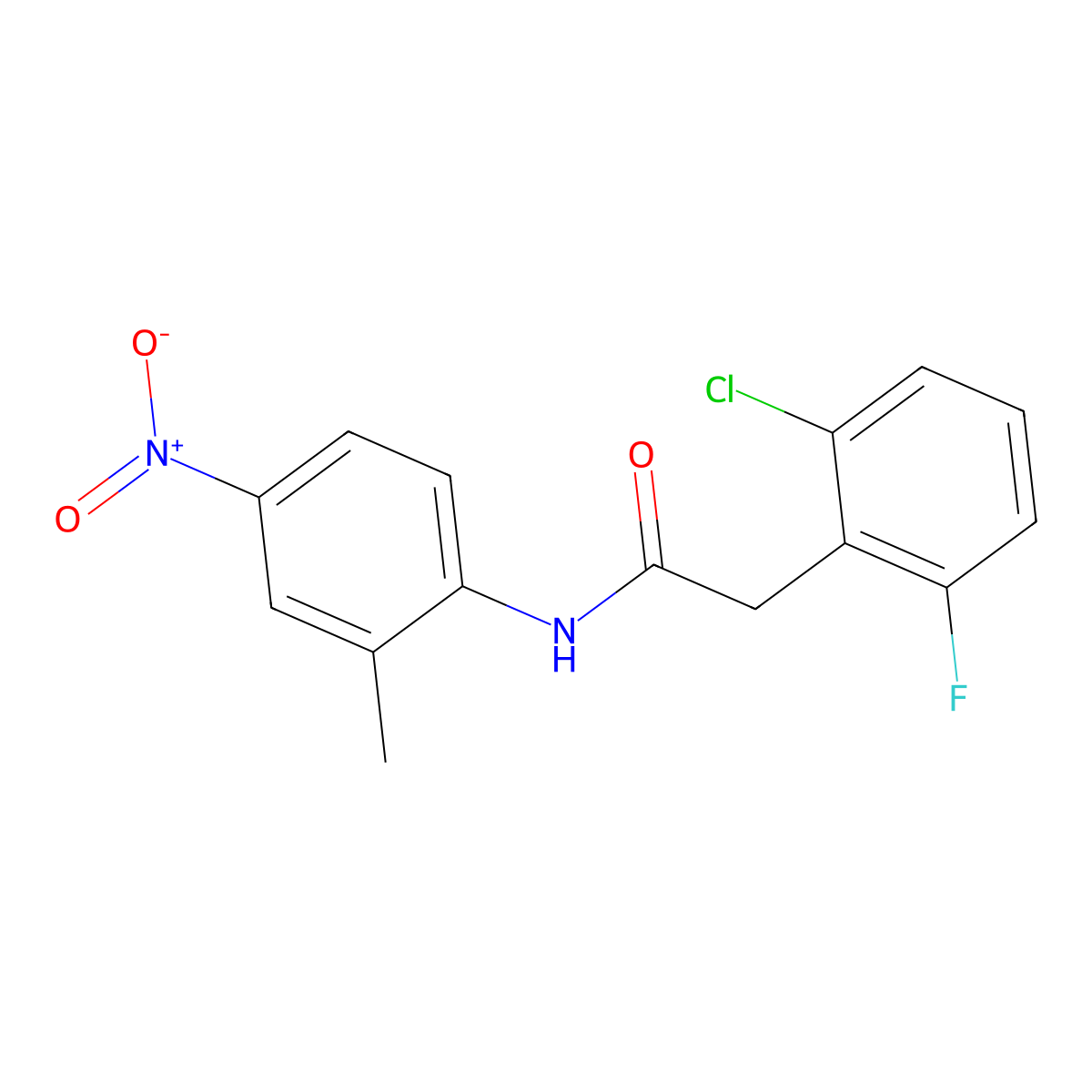 2-(2-chloro-6-fluorophenyl)-N-(2-methyl-4-nitrophenyl)acetamide molecular structure, CAS 710987-98-7