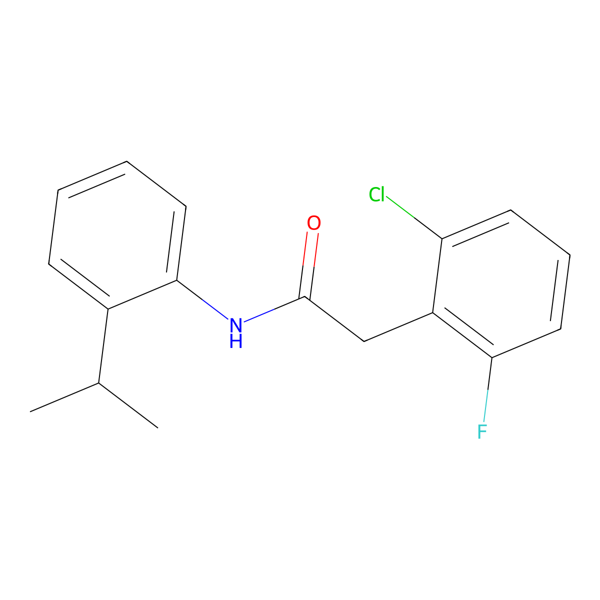 2-(2-chloro-6-fluorophenyl)-N-(2-propan-2-ylphenyl)acetamide molecular structure, CAS 710988-05-9