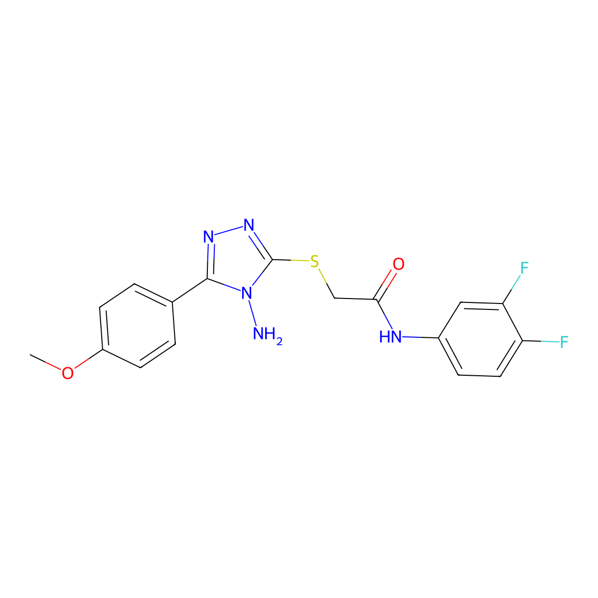 2-[4-amino-5-(4-methoxyphenyl)(1,2,4-triazol-3-ylthio)]-N-(3,4-difluorophenyl) acetamide molecular structure, CAS 710988-06-0