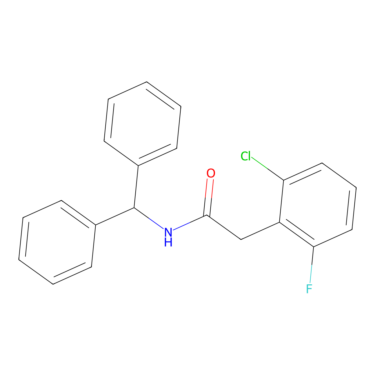 N-benzhydryl-2-(2-chloro-6-fluorophenyl)acetamide molecular structure, CAS 710988-08-2