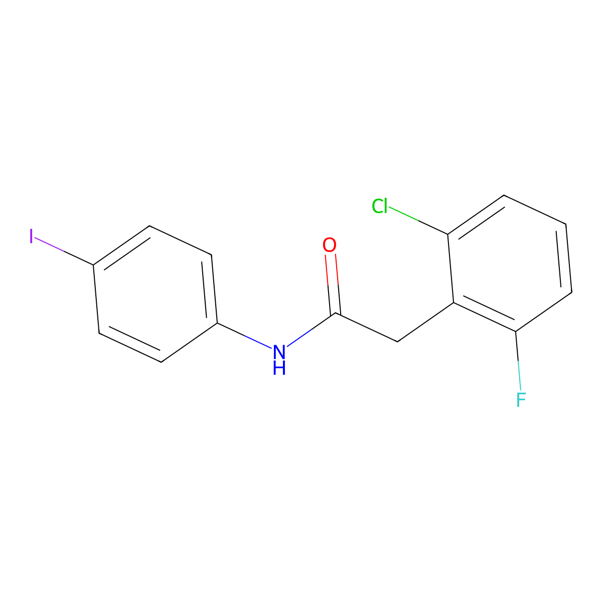 2-(2-chloro-6-fluorophenyl)-N-(4-iodophenyl)acetamide molecular structure, CAS 710988-11-7