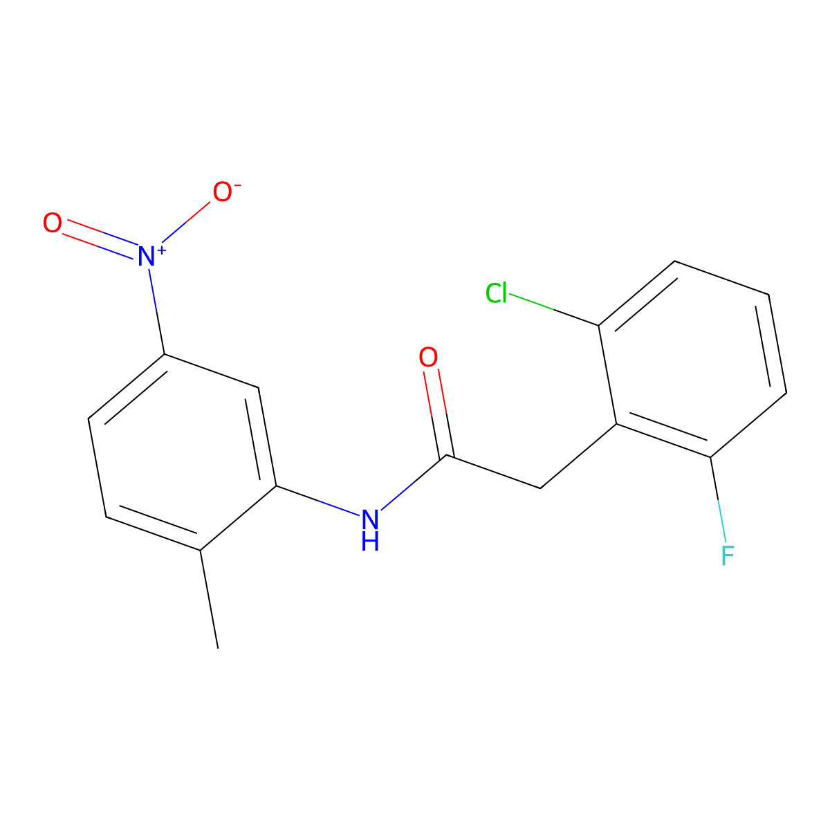 2-(2-chloro-6-fluorophenyl)-N-(2-methyl-5-nitrophenyl)acetamide molecular structure, CAS 710988-17-3