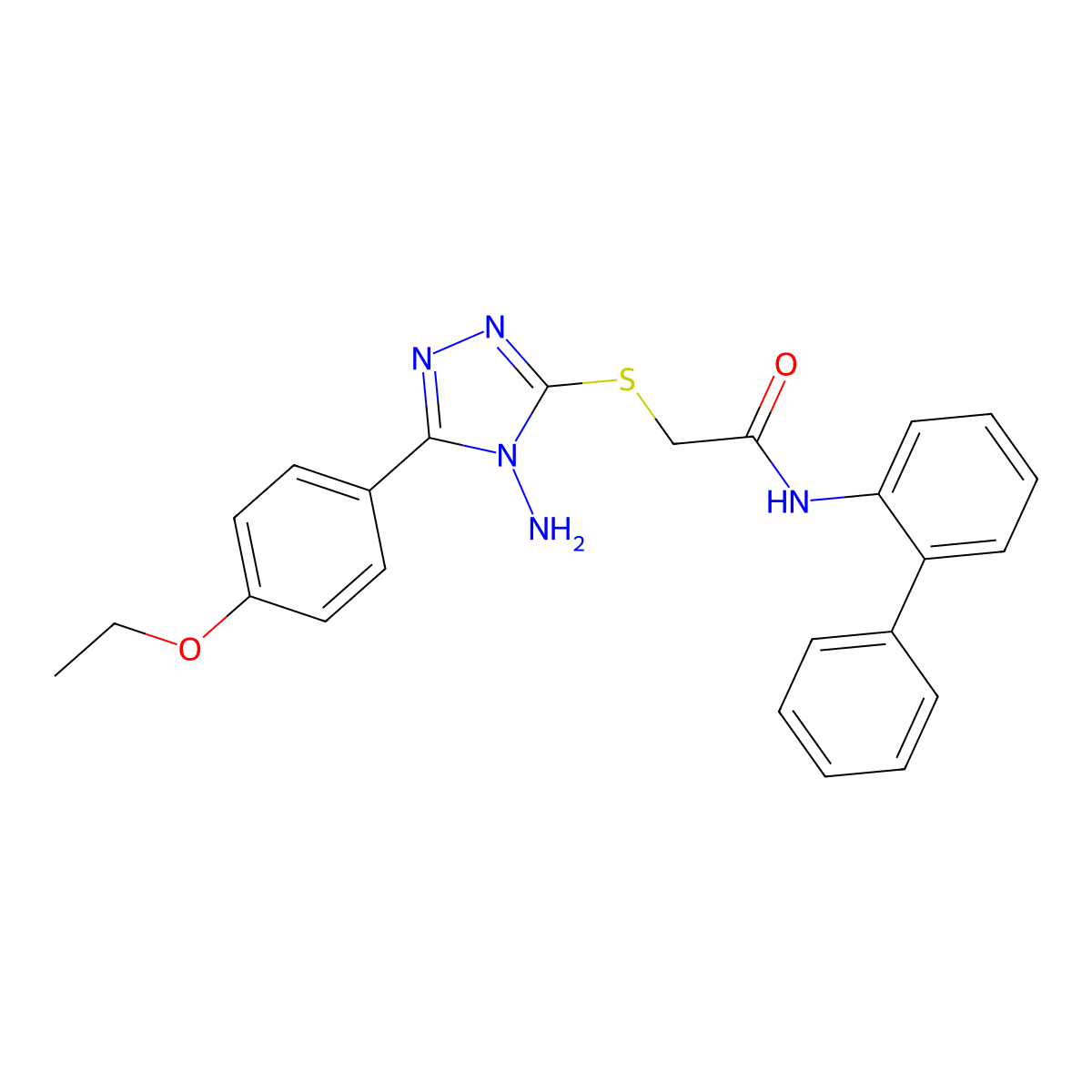 2-{[4-amino-5-(4-ethoxyphenyl)-4H-1,2,4-triazol-3-yl]sulfanyl}-N-(biphenyl-2-yl)acetamide molecular structure, CAS 710988-21-9