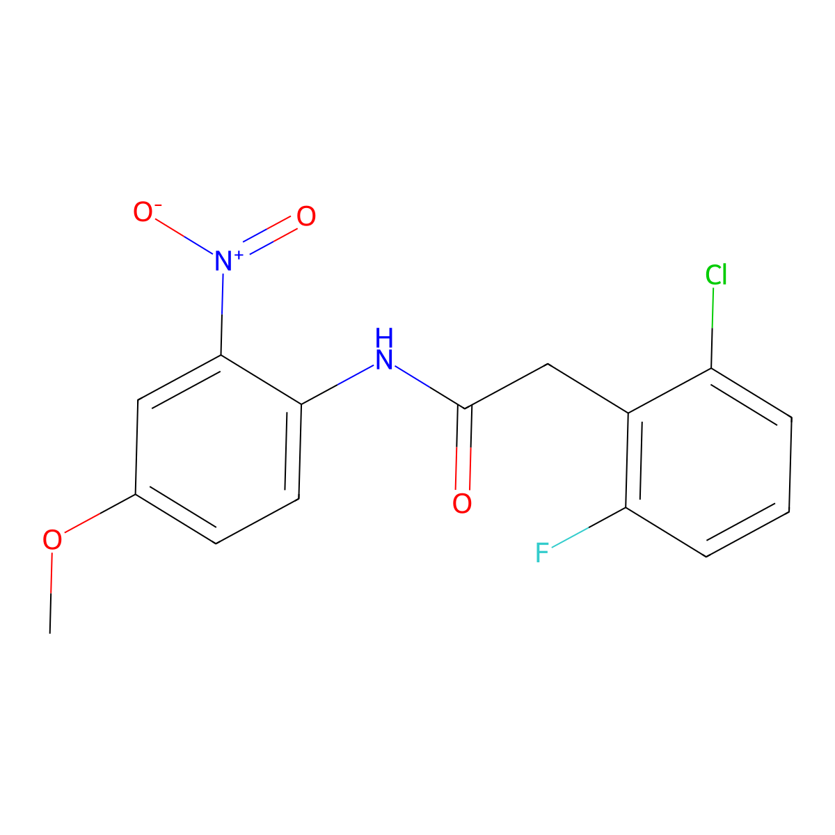 2-(2-chloro-6-fluorophenyl)-N-(4-methoxy-2-nitrophenyl)acetamide molecular structure, CAS 710988-26-4