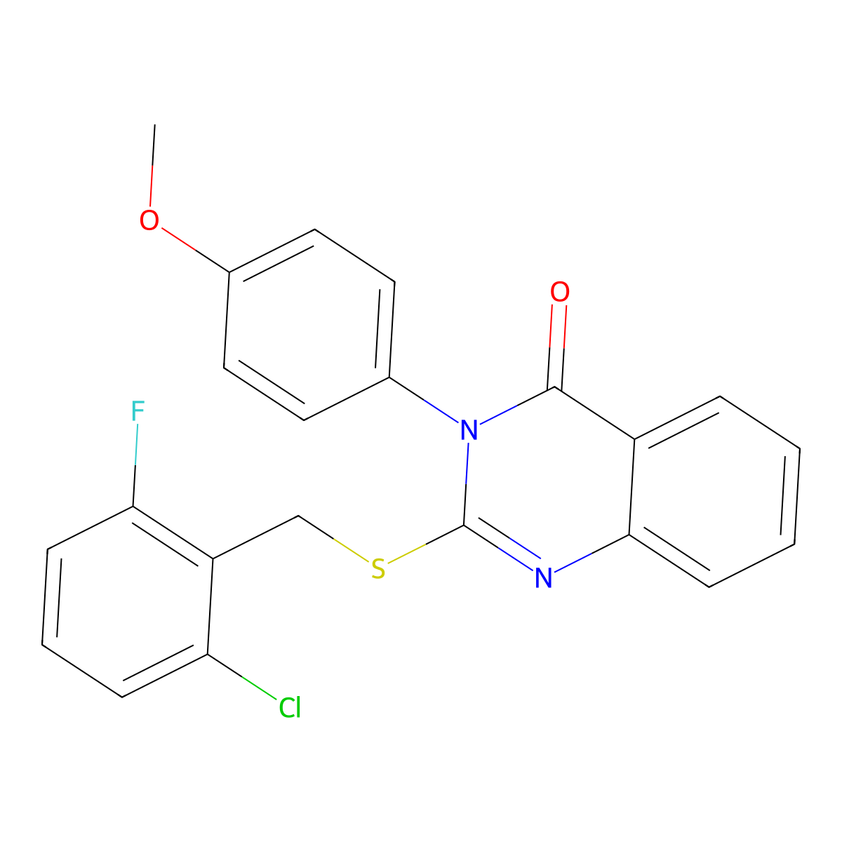 2-((2-Chloro-6-fluorobenzyl)thio)-3-(4-methoxyphenyl)-4(3H)-quinazolinone molecular structure, CAS 710988-43-5