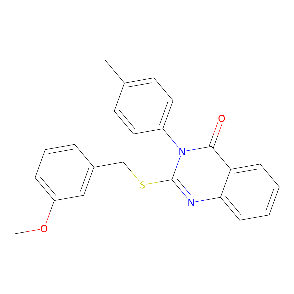 2-((3-Methoxybenzyl)thio)-3-(4-methylphenyl)-4(3H)-quinazolinone molecular structure, CAS 710988-52-6