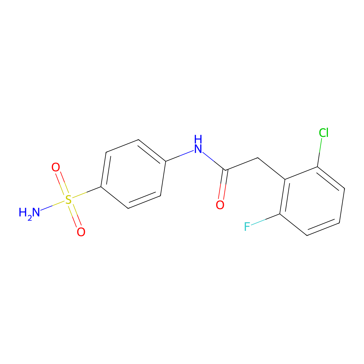 2-(2-chloro-6-fluorophenyl)-N-(4-sulfamoylphenyl)acetamide molecular structure, CAS 710988-57-1