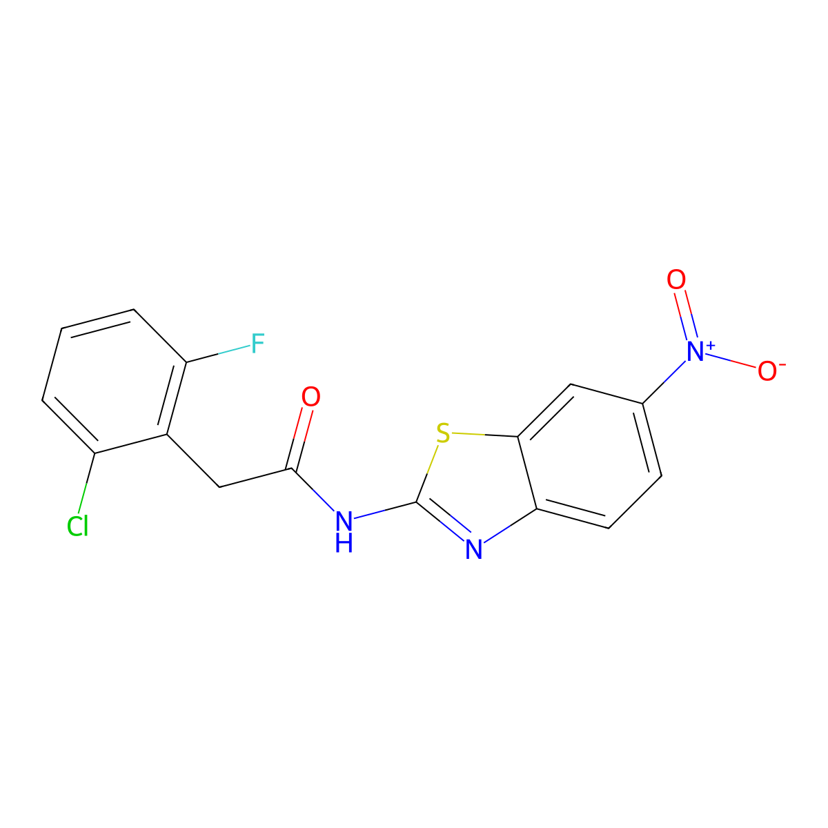 2-(2-chloro-6-fluorophenyl)-N-(6-nitro-1,3-benzothiazol-2-yl)acetamide molecular structure, CAS 710988-60-6