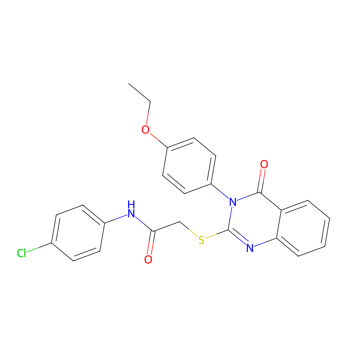 N-(4-chlorophenyl)-2-[3-(4-ethoxyphenyl)-4-oxoquinazolin-2-yl]sulfanylacetamide molecular structure, CAS 710988-61-7