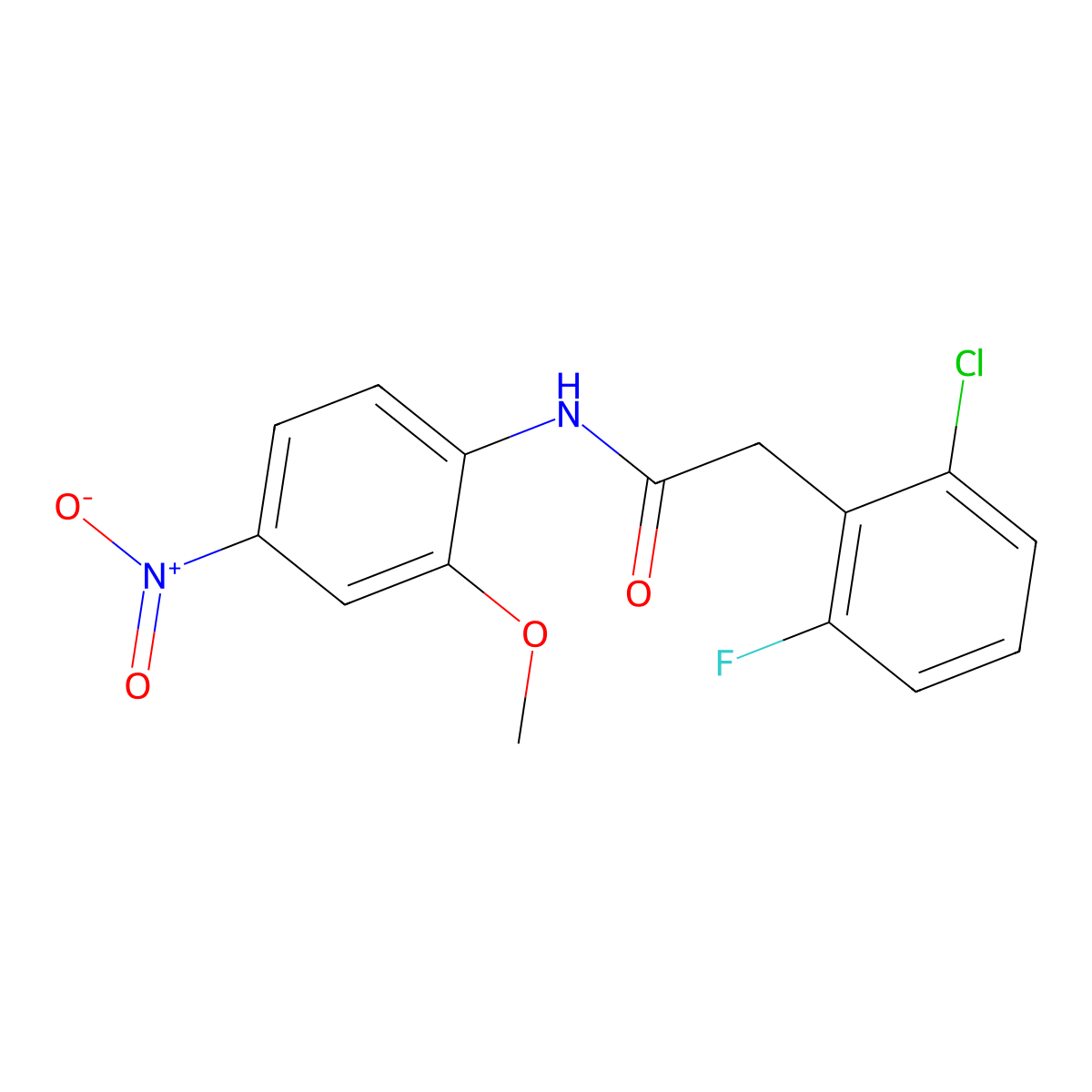 2-(2-chloro-6-fluorophenyl)-N-(2-methoxy-4-nitrophenyl)acetamide molecular structure, CAS 710988-63-9