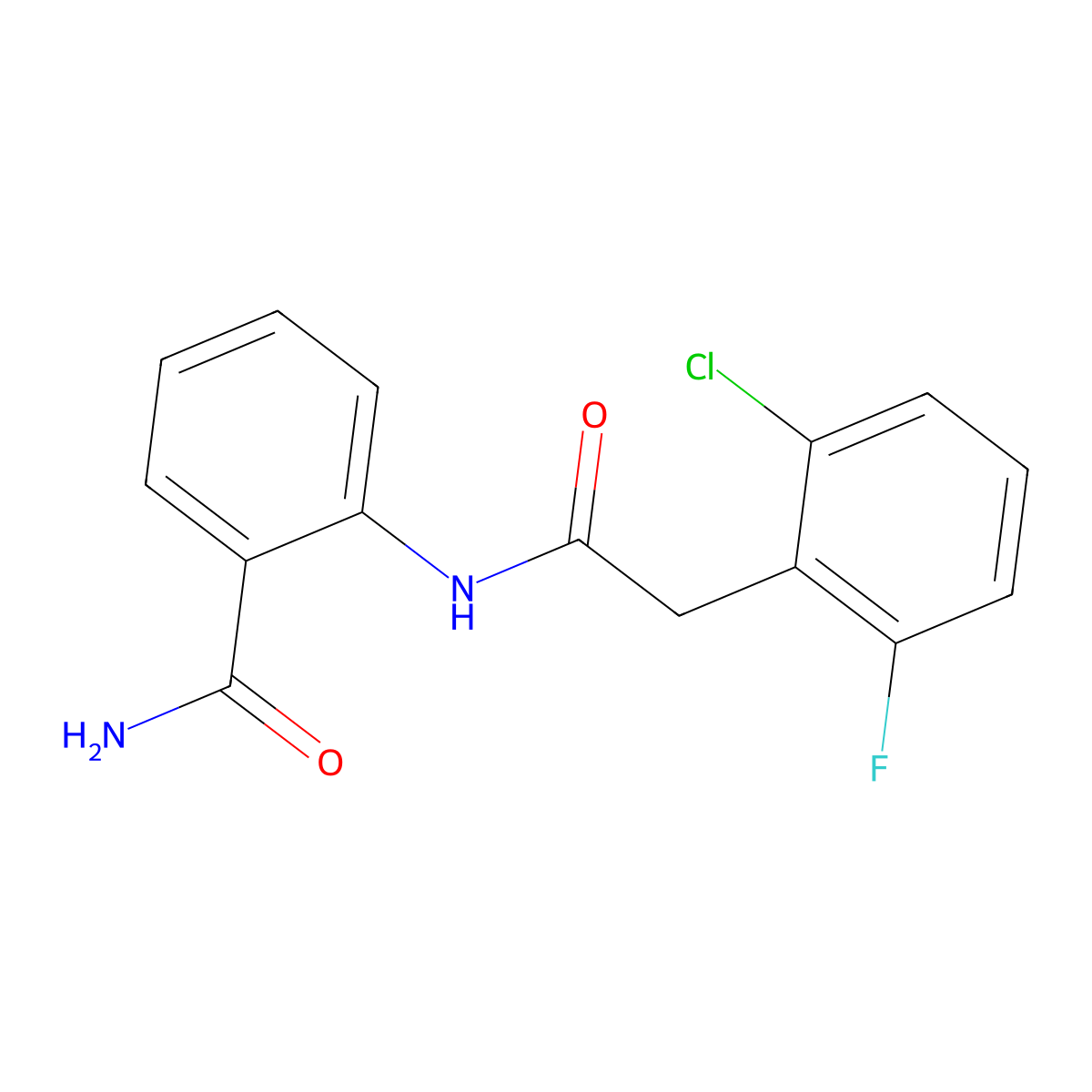 2-[[2-(2-Chloro-6-fluorophenyl)acetyl]amino]benzamide molecular structure, CAS 710988-66-2