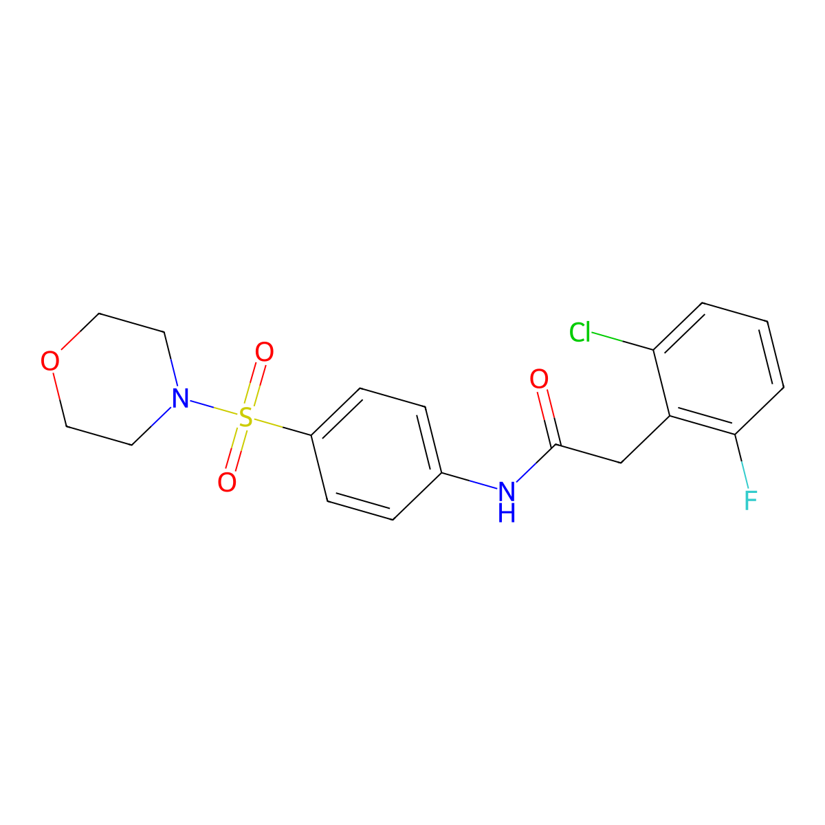 2-(2-chloro-6-fluorophenyl)-N-(4-morpholin-4-ylsulfonylphenyl)acetamide molecular structure, CAS 710989-07-4