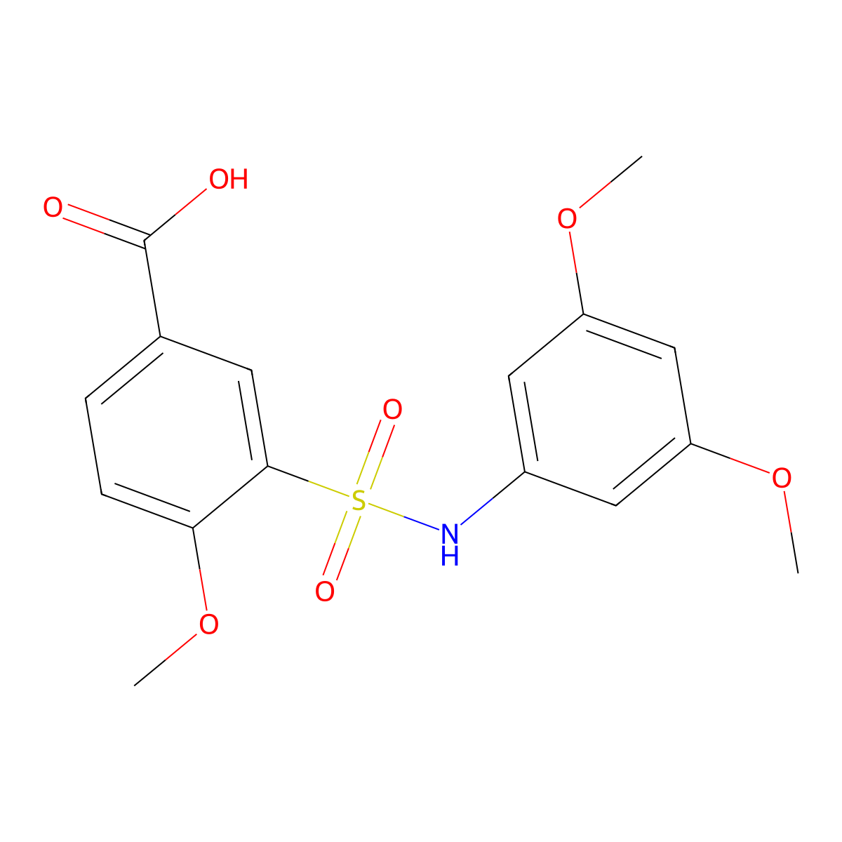 3-[(3,5-Dimethoxyphenyl)sulfamoyl]-4-methoxybenzoic acid molecular structure, CAS 710989-29-0