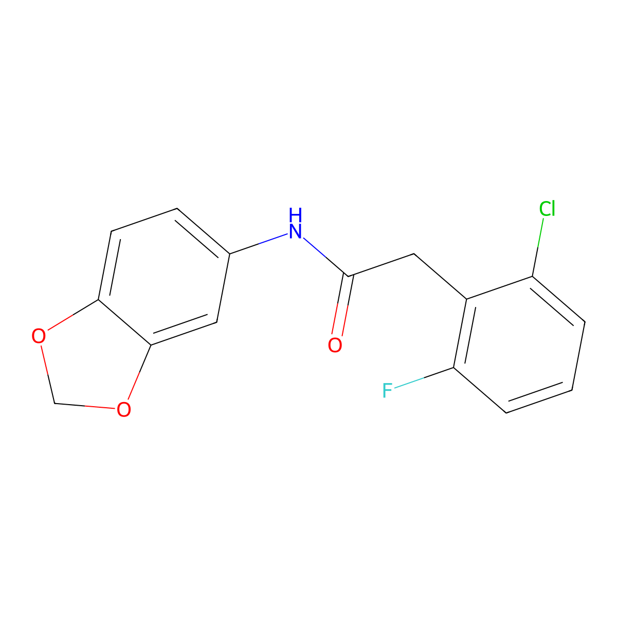 N-(1,3-benzodioxol-5-yl)-2-(2-chloro-6-fluorophenyl)acetamide molecular structure, CAS 710989-49-4
