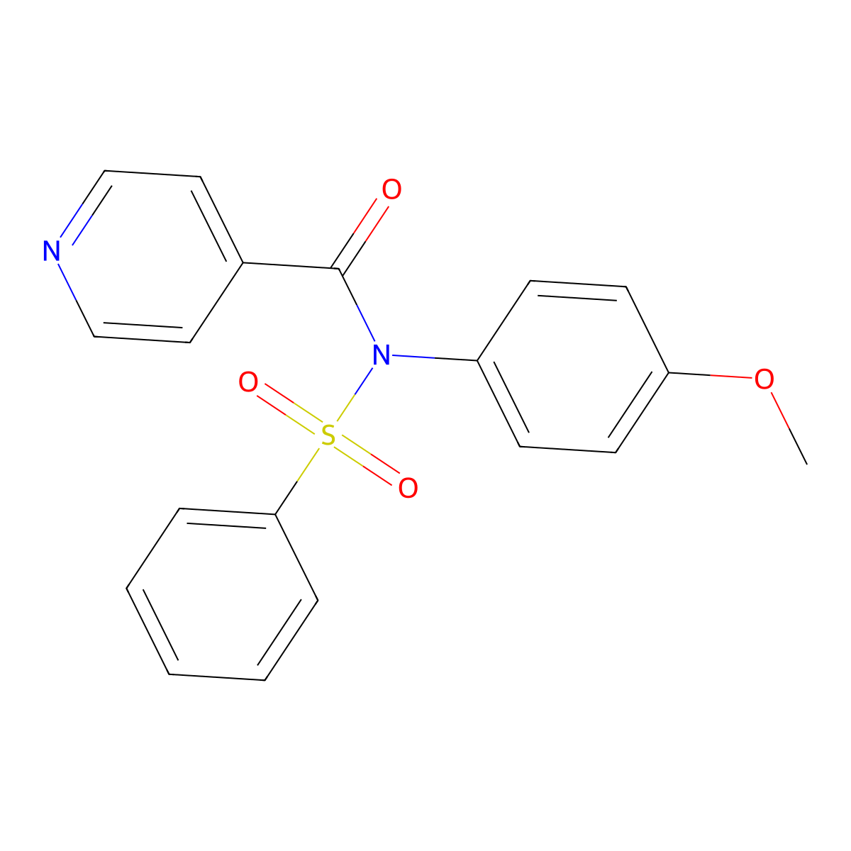 N-(benzenesulfonyl)-N-(4-methoxyphenyl)pyridine-4-carboxamide molecular structure, CAS 710989-97-2