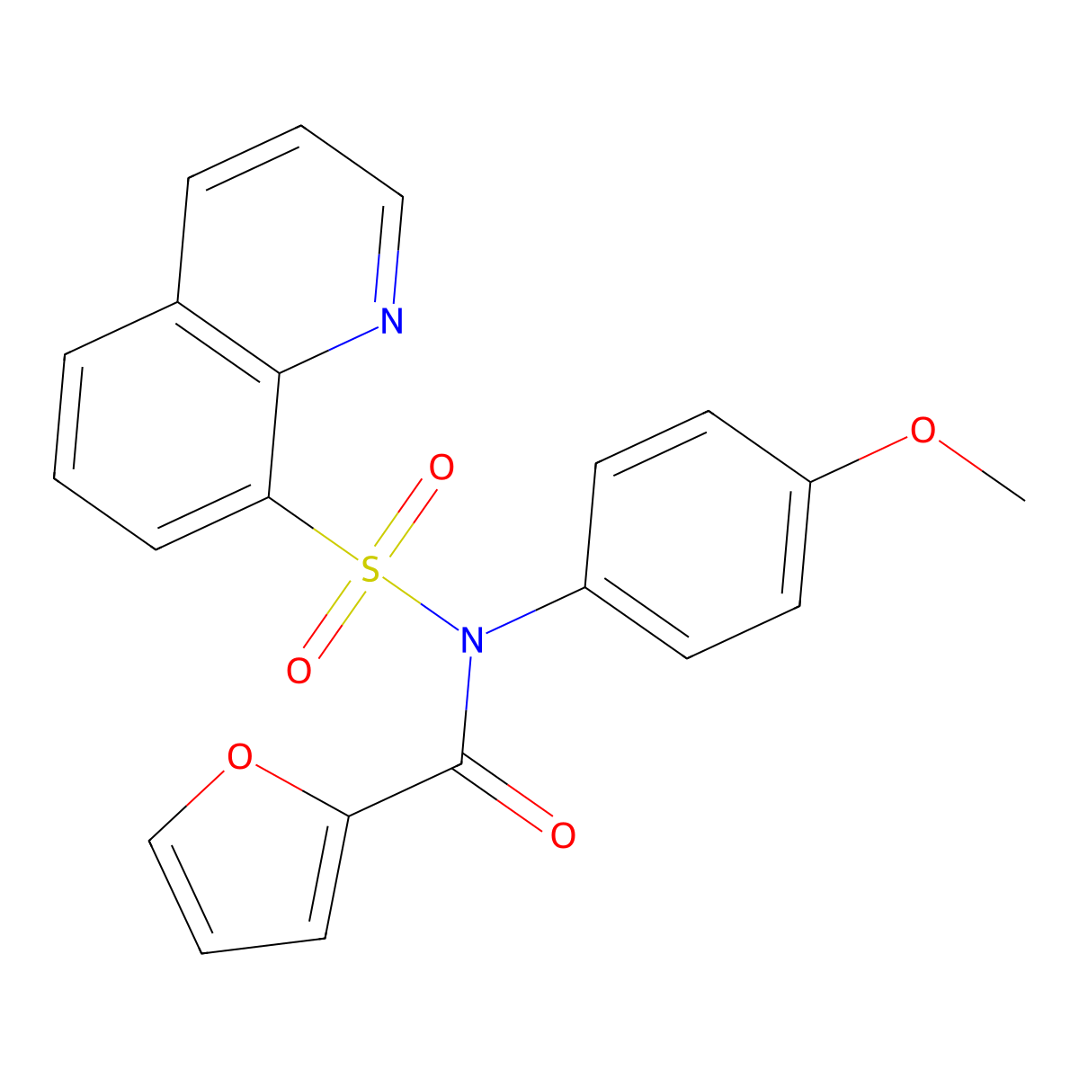 N-(4-methoxyphenyl)-N-quinolin-8-ylsulfonylfuran-2-carboxamide molecular structure, CAS 710990-11-7