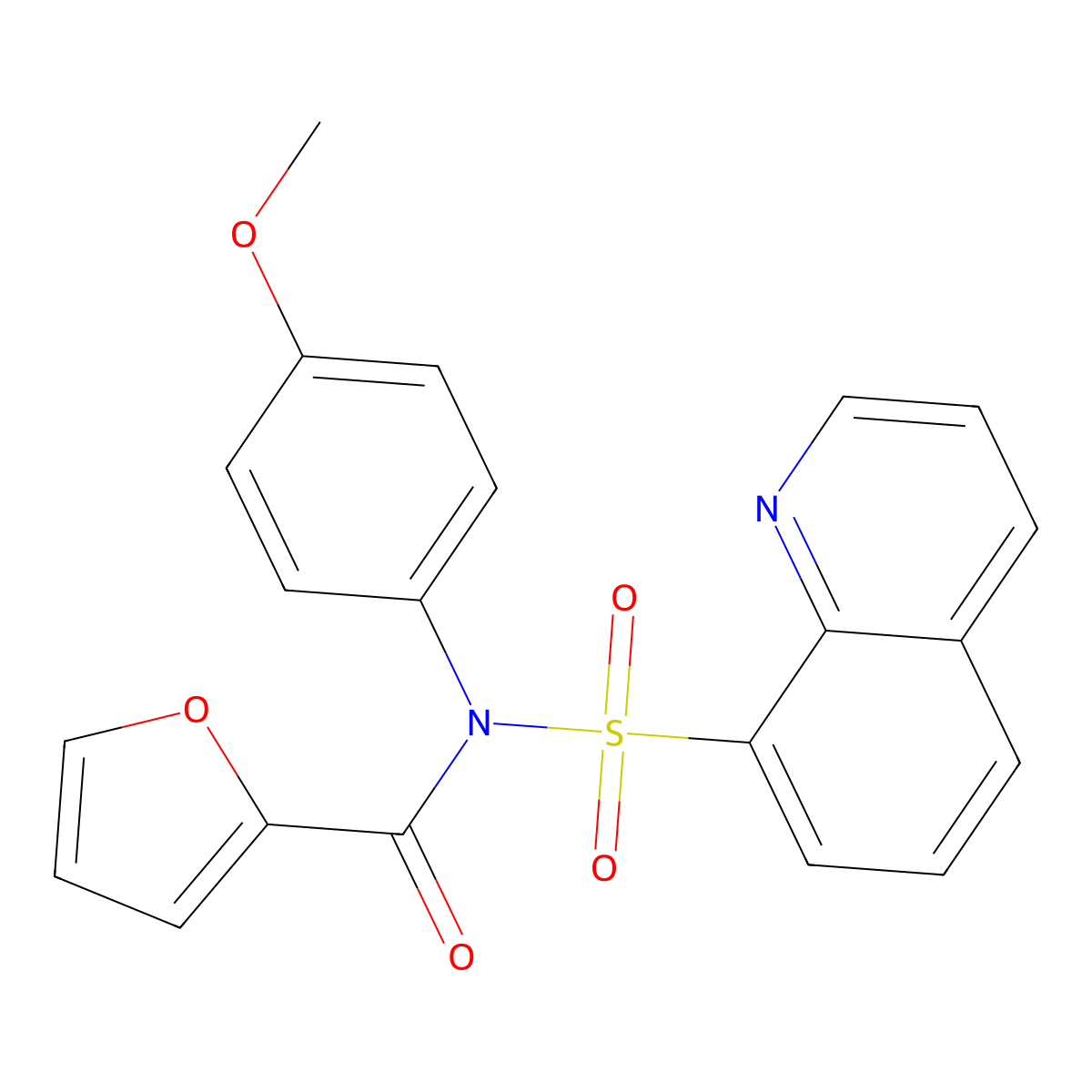 N-(4-methoxyphenyl)-N-quinolin-8-ylsulfonylfuran-2-carboxamide molecular structure, CAS 710990-11-7