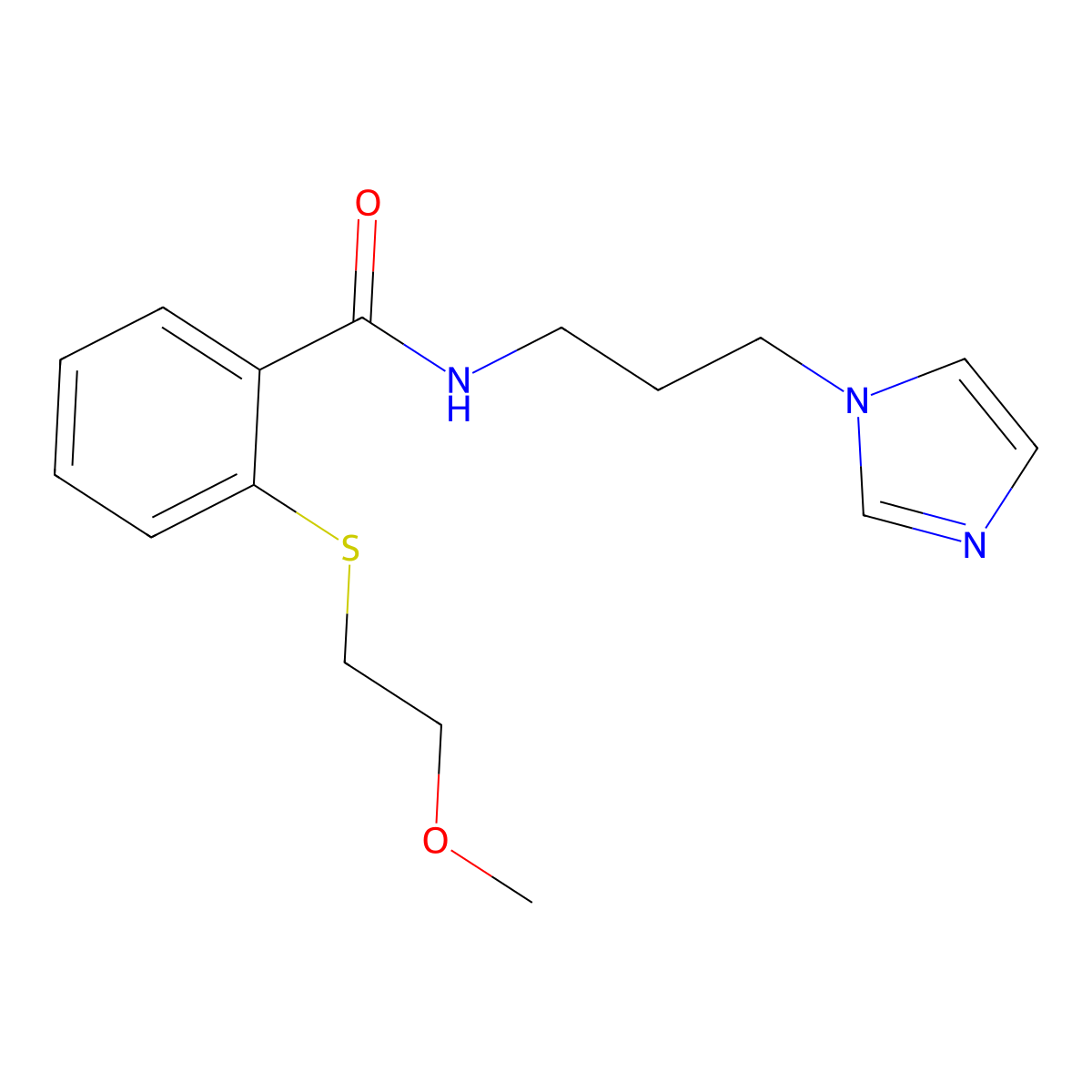 N-(3-imidazol-1-ylpropyl)-2-(2-methoxyethylsulfanyl)benzamide molecular structure, CAS 710990-24-2