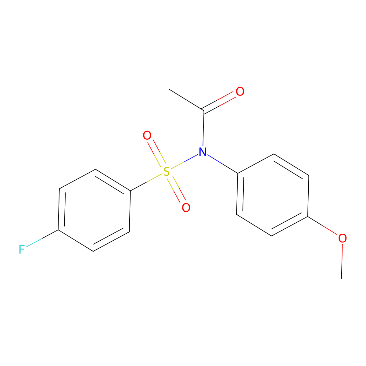 N-(4-fluorophenyl)sulfonyl-N-(4-methoxyphenyl)acetamide molecular structure, CAS 710990-35-5