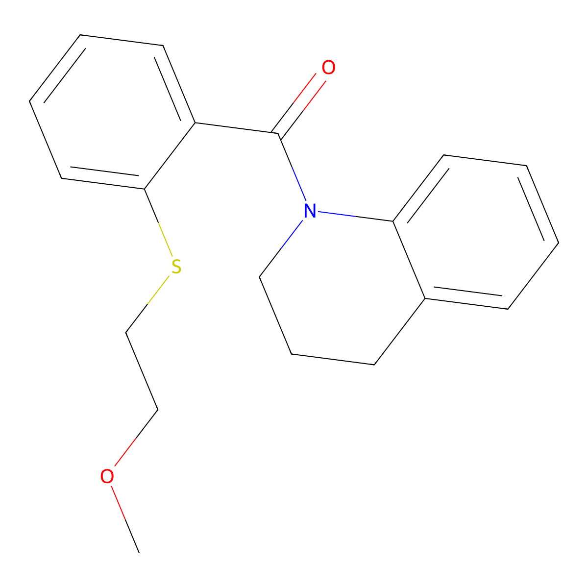 3,4-dihydro-2H-quinolin-1-yl-[2-(2-methoxyethylsulfanyl)phenyl]methanone molecular structure, CAS 710990-39-9