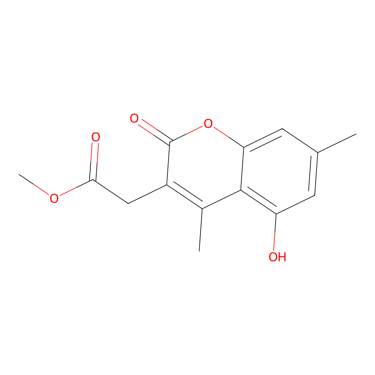 methyl 2-(5-hydroxy-4,7-dimethyl-2-oxo-2H-chromen-3-yl)acetate molecular structure, CAS 710990-95-7