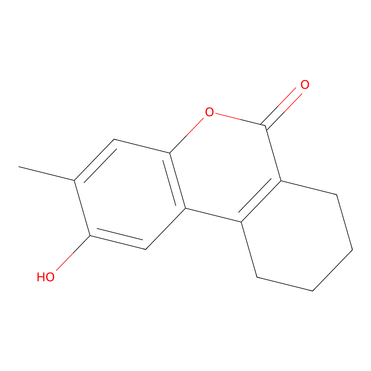 2-hydroxy-3-methyl-7,8,9,10-tetrahydro-6H-benzo[c]chromen-6-one molecular structure, CAS 710991-30-3