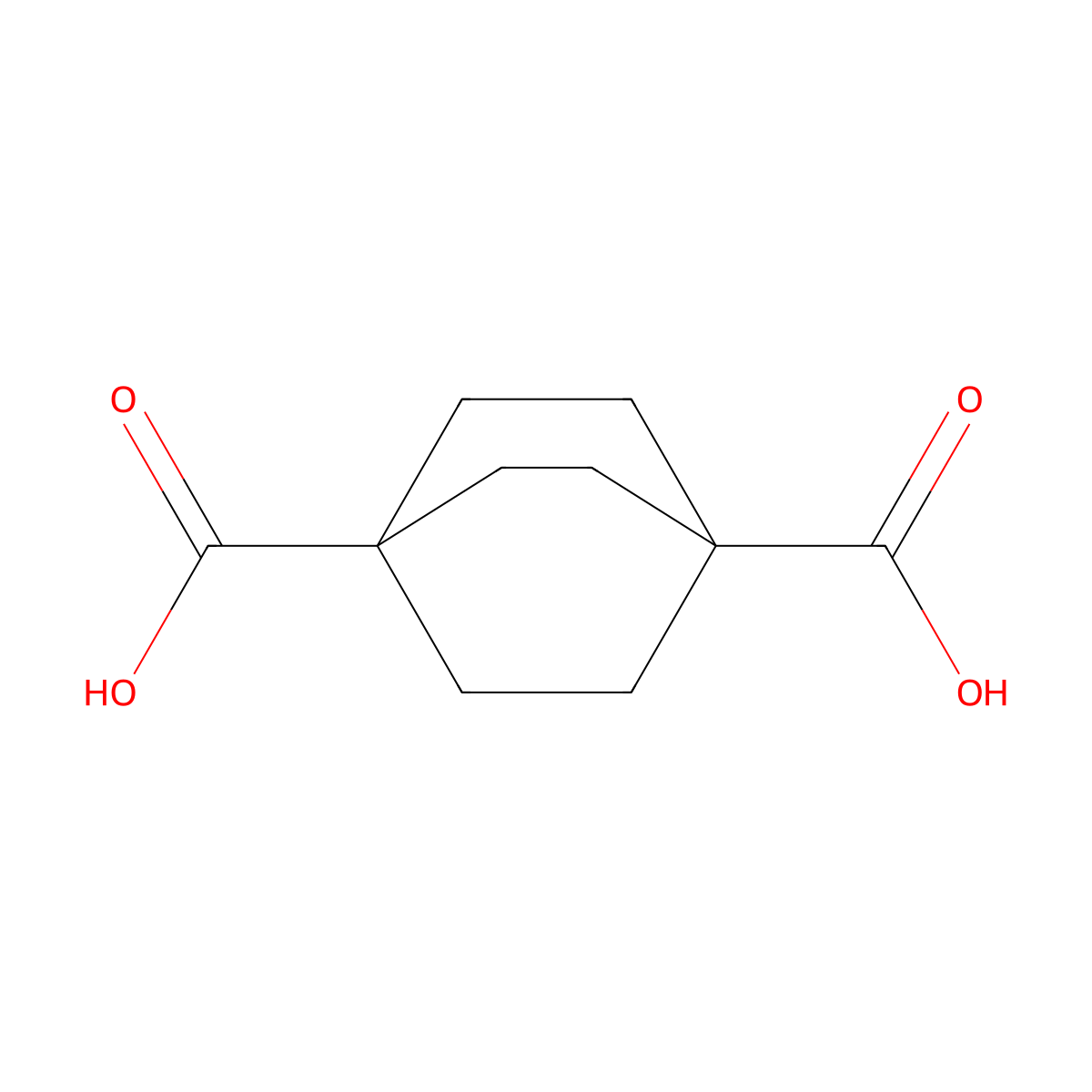 Bicyclo[2.2.2]octane-1,4-dicarboxylic acid molecular structure, CAS 711-02-4