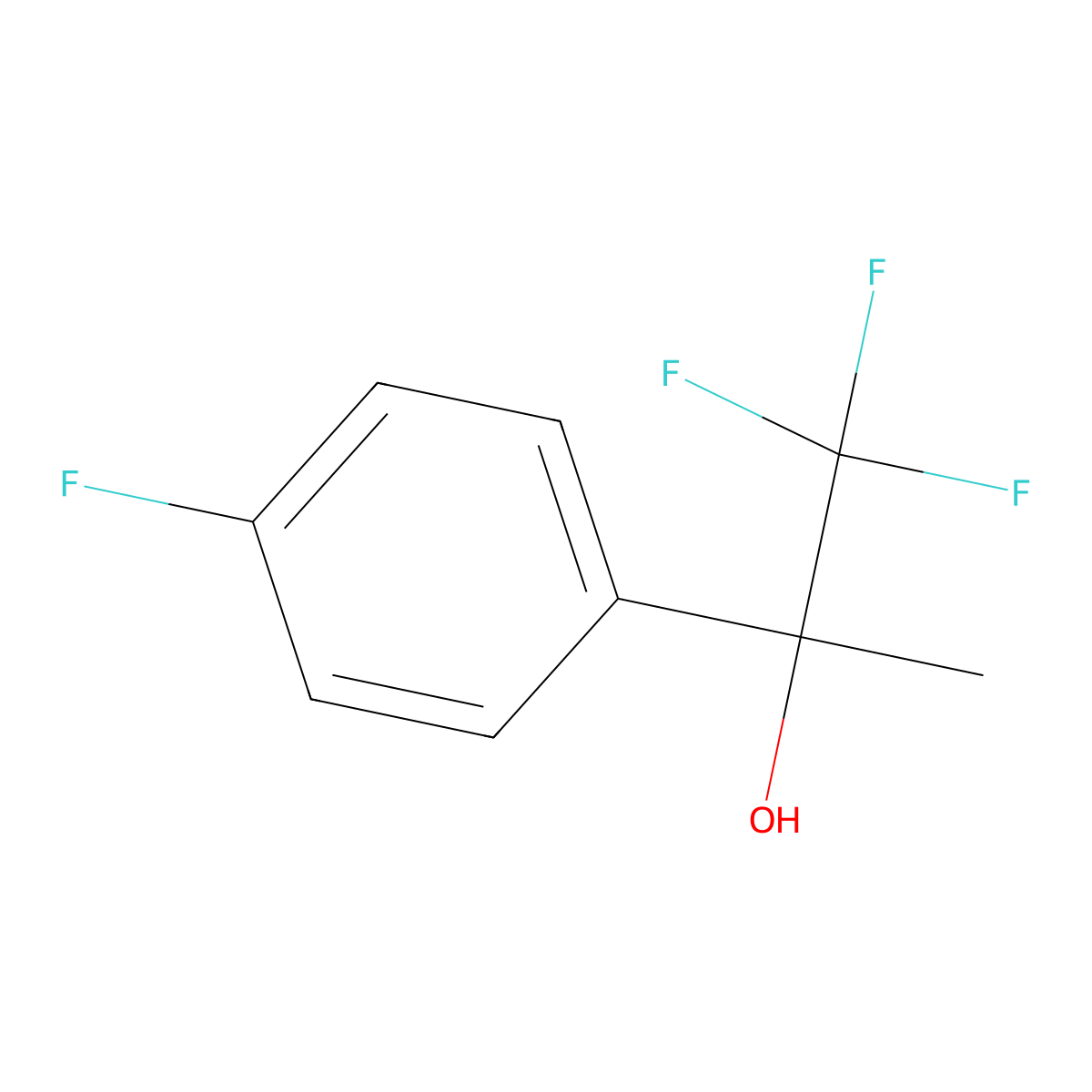 1,1,1-Trifluoro-2-(4-fluorophenyl)propan-2-ol molecular structure, CAS 711-23-9