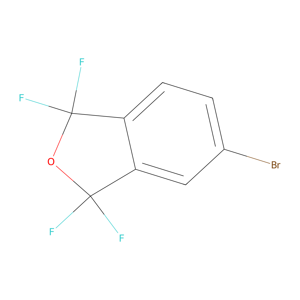 5-Bromo-1,1,3,3-tetrafluoro-1,3-dihydro-2-benzofuran molecular structure, CAS 711-36-4