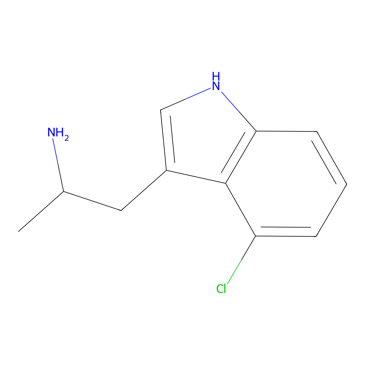 Indole, 4-chloro-3-(2-amino-1-propyl)- molecular structure, CAS 711-54-6