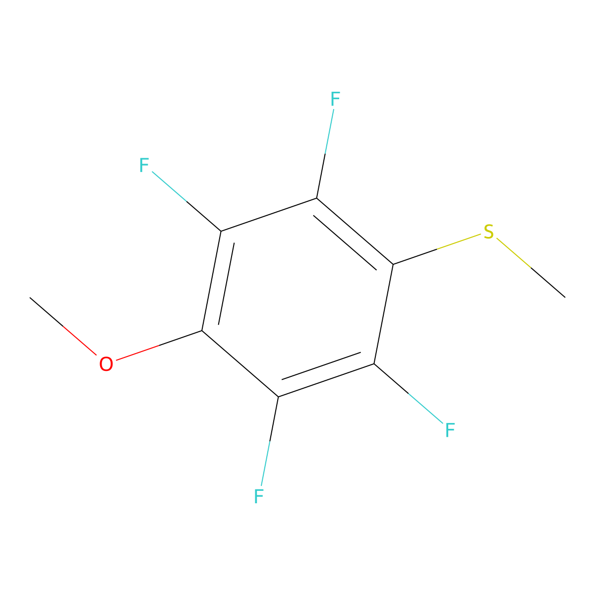 Methyl(2,3,5,6-tetrafluoro-4-methoxyphenyl)sulfane molecular structure, CAS 711-63-7