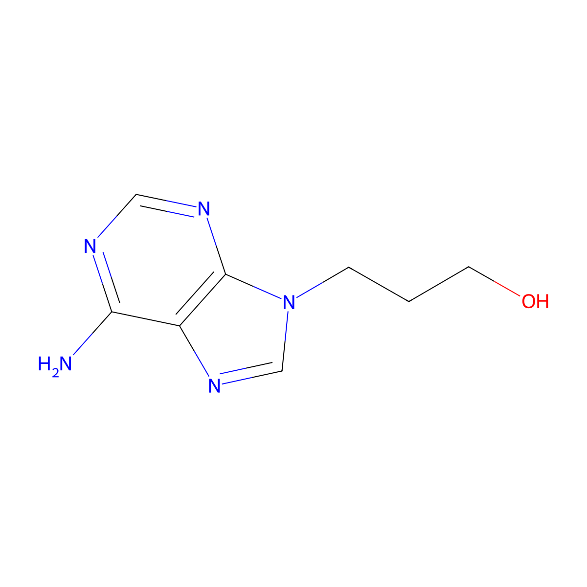 3-(6-Amino-9H-purin-9-yl)propan-1-ol molecular structure, CAS 711-64-8